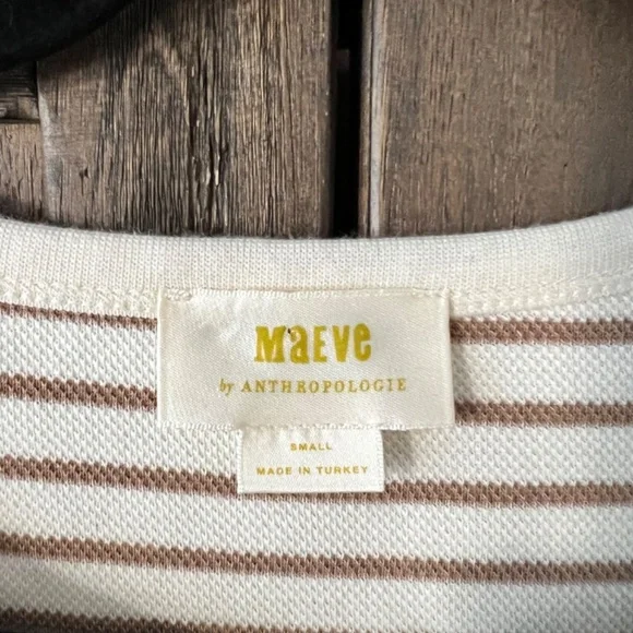 Maeve by Anthropologie Oversized Slouchy Striped Long Bell Sleeve Tee Size S EUC - Picture 6 of 9